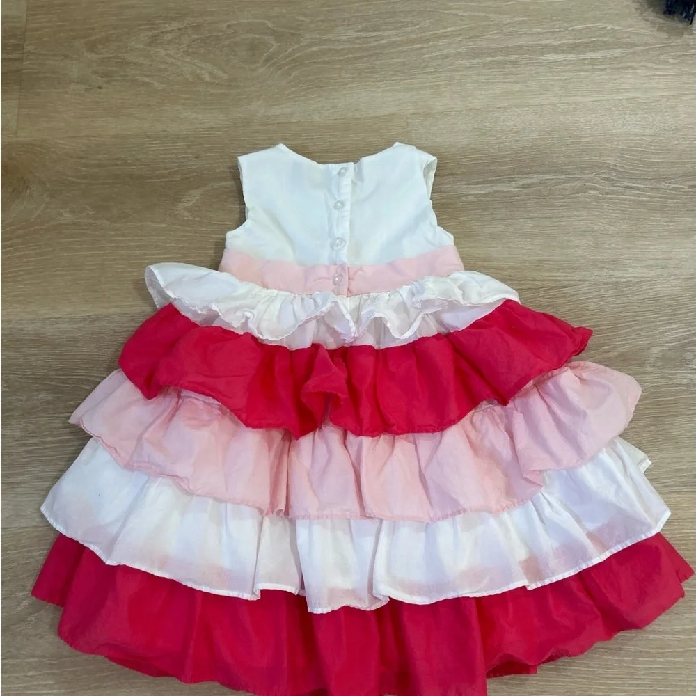 Gymboree Girls 4T Birthday Shop Pink Ruffled Tiered Dress